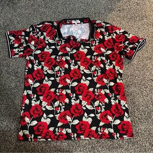 Floral Red and Black T-Shirt